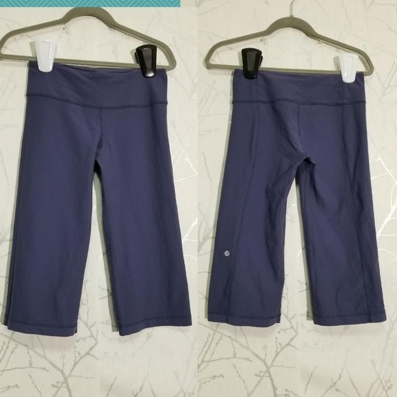 Lululemon Blue Purple Luon Low Rise Groove Crop - Picture 2 of 3
